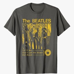 The Beatles Let It Be Dont Let Me Down Get Back Garde Gray Short Sleeve Tee Med